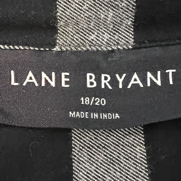 Lane Bryant Womens Flannel Shirt Size 18/20 Black White Plaid Button Up - Picture 4 of 6